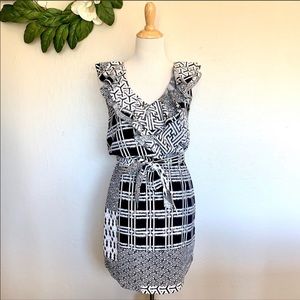 Jessica Simpson Ruffle Trim Belted Blouson Dress